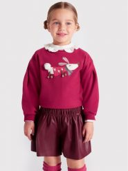 Mayoral Szorty z imitacji skóry 4950 Bordowy Relaxed Fit. Czerwone spodenki dla dziewczynek Mayoral, bez wzorów, z bawełny. Za 139.99 zł.