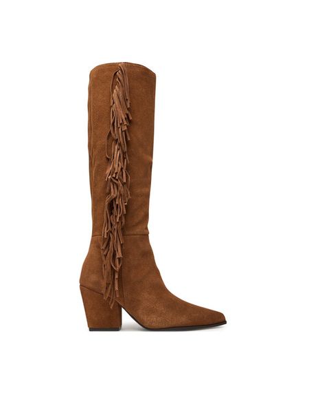 Aldo Kozaki Kaelya 14100210 Brązowy. Brązowe kozaki damskie Aldo, ze skóry, bez obcasa, na słupku. Za 529.99 zł.