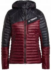 Kurtka puchowa damska adidas TERREX Techrock Year-Round Down Hooded Jkt - red/black. Czarne kurtki damskie Columbia, bez wzorów, z puchu, bez kaptura. Za 1,385.40 zł.