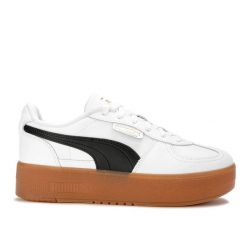 Buty damskie sportowe platformy skóra Puma PALERMO ELEVATA. Białe obuwie sportowe damskie Puma, bez wzorów, z jeansu, trekkingowe. Za 269.00 zł.