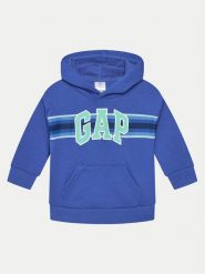 Gap Bluza 707550-04 Niebieski Regular Fit. Niebieskie bluzy dla chłopców GAP, bez wzorów, z bawełny, bez ramiączek, bez kaptura. Za 89.99 zł.