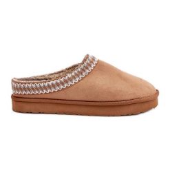 Wygodne Obuwie Domowe Kapcie Z Haftem Damskie Inblu FX000021 Camel beżowy. Brązowe kapcie damskie bez wzorów, z bawełny. Za 190.94 zł.