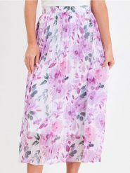 Plisowana spódnica midi w kwiaty - wielobarwny. Spódnice damskie Sinsay, l, bez wzorów, midi. Za 59.99 zł.
