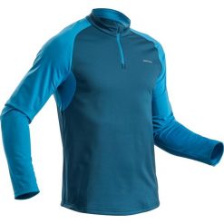 Koszulka turystyczna męska z długim rękawem Quechua SH100 Warm. Czarne koszulki sportowe męskie QUECHUA, m, bez wzorów, z elastanu, bez kołnierzyka, bez ramiączek, trekkingowe. Za 59.99 zł.