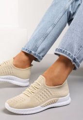 Beżowe Buty Sportowe Lephanthe. Brązowe obuwie sportowe damskie Renee, bez wzorów. Za 29.99 zł.