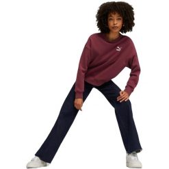 Bluza Puma Classics Oversized Crew, Kobiety. Czerwone bluzy damskie Puma, s, bez wzorów, z bawełny, bez kaptura. Za 290.00 zł.