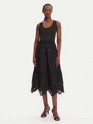 Liu Jo Sukienka letnia WA5166 T4853 Czarny Regular Fit. Czarne sukienki damskie Liu Jo, na lato, bez wzorów, z bawełny, bez kołnierzyka, bez ramiączek. Za 629.99 zł.
