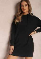 Czarna Bluza Długa z Kapturem Posetrius. Czarne bluzy damskie Renee, m, bez wzorów, z jeansu, z kapturem. Za 69.99 zł.