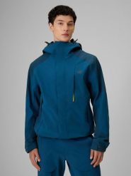 4F Kurtka trekkingowa membrana 8000 męska - granatowa XXL. Niebieskie kurtki męskie 4f, l, bez wzorów, z materiału, bez kaptura. Za 499.99 zł.