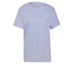 Koszulka adidas Signature Tee W GV1344. Fioletowe koszulki sportowe damskie Adidas, s, bez wzorów, bez kołnierzyka. Za 87.00 zł.