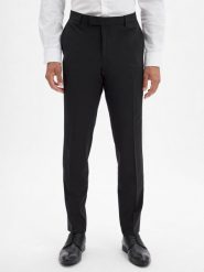 BOSS spodnie z wełny dziewiczej Baukasten - H-Gio-MM-C-NF Mężczyźni Slim Fit czarny, 48. Czarne eleganckie spodnie męskie Boss, m, bez wzorów, z wełny. Za 599.95 zł.