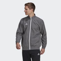 Entrada 22 Presentation Jacket. Szare kurtki sportowe męskie Adidas, s, bez wzorów, z materiału, do piłki nożnej. Za 113.84 zł.