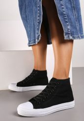 Czarne Trampki Sznurowane Za Kostkę Quagia. Czarne obuwie sportowe damskie Born2be, bez wzorów, sportowe, za kostkę, bez zapięcia. Za 19.99 zł.