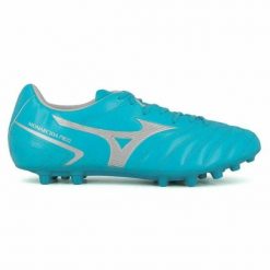 Buty sportowe dla dorosłych do gry w piłkę Monarcida Neo II Sel AG. Niebieskie buty sportowe męskie Mizuno, bez zapięcia, do piłki nożnej. Za 169.99 zł.