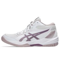 Buty do siatkówki ASICS Gel-Task MT 4 Białe/Fioletowe kurzowe. Białe obuwie sportowe damskie Asics, bez wzorów, z gumy, do biegania. Za 409.50 zł.