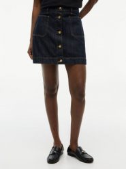 Tommy Hilfiger mini spódniczka jeansowa Kobiety Bawełna (100%) niebieski, M. Niebieskie spódnice damskie Tommy Hilfiger, m, z aplikacjami, z bawełny, mini, rozkloszowane. Za 379.95 zł.