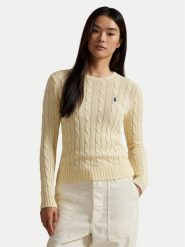 Polo Ralph Lauren Sweter 211971869015 Żółty jasny Slim Fit. Żółte swetry damskie Polo Ralph Lauren, xl, bez wzorów, bez kołnierzyka, bez ramiączek, bez kaptura. Za 949.99 zł.