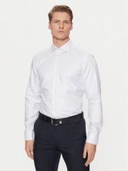 BOSS Koszula 50533039 Biały Slim Fit. Białe koszule męskie Boss, m, bez wzorów, z bawełny, biznesowe, bez kołnierzyka, bez ramiączek. Za 379.99 zł.