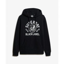 Bluza z kapturem Superdry Label. Czarne bluzy męskie Superdry., m, bez wzorów, z kapturem. Za 392.90 zł.