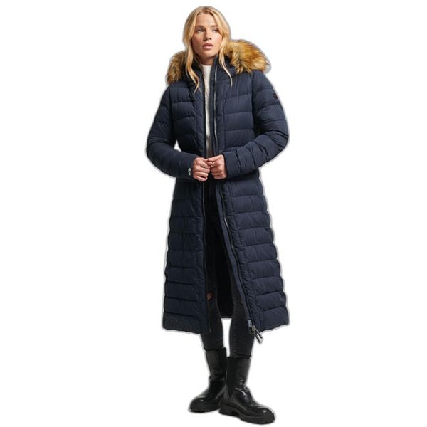 Damska długa kurtka Superdry Arctic. Niebieskie kurtki damskie Superdry., s, z aplikacjami, z futra, bez kaptura. Za 886.00 zł.