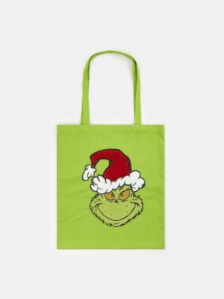 Torebka tote Grinch - zielony. Zielone torebki do ręki damskie Sinsay, bez wzorów, bez dodatków. Za 19.99 zł.