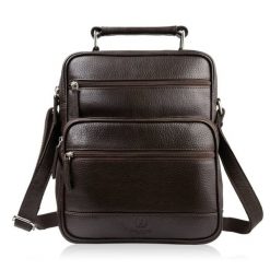 Torba męska skórzana na ramię brązowa listonoszka męska Paolo Peruzzi T-127-BR. Brązowe torby na ramię męskie bez wzorów, z materiału, na ramię. Za 259.00 zł.