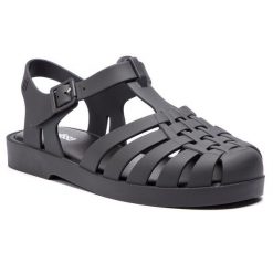 Sandały Melissa. Czarne klapki damskie Melissa, bez wzorów, bez obcasa, na płaskiej podeszwie, bez zapięcia. Za 359.99 zł.