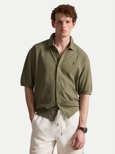 Polo Ralph Lauren Koszula 710B18514001 Zielony Regular Fit. Zielone koszule męskie Polo Ralph Lauren, m, bez wzorów, z bawełny, bez kołnierzyka, bez ramiączek. Za 689.99 zł.
