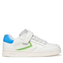 Sneakersy Geox. Białe trampki i tenisówki chłopięce Geox, bez wzorów, bez zapięcia. Za 239.99 zł.