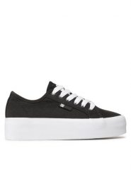DC Tenisówki Manual Platform ADJS300280 Czarny. Czarne półbuty damskie DC, bez wzorów, z materiału, bez zapięcia. Za 179.99 zł.