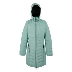 Płaszcz damski zimowy ocieplany Andria. Zielone kurtki damskie Regatta, na zimę, bez wzorów, z puchu, sportowe, bez kaptura. W wyprzedaży za 335.55 zł.