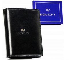 Portfel skórzany Rovicky RV-7680278-BCA czarny. Czarne portfele męskie ROVICKY, bez wzorów, ze skóry. Za 70.00 zł.
