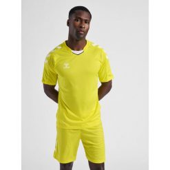 Koszulka piłkarska z krótkim rękawem męska Hummel Core XK Poly Jersey S/S. Zielone koszulki sportowe męskie Hummel, m, bez wzorów, z jersey, bez kołnierzyka, bez ramiączek, do piłki nożnej. Za 128.00 zł.