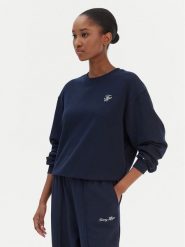 Tommy Hilfiger Bluza Script WW0WW49418 Granatowy Regular Fit. Niebieskie bluzy damskie Tommy Hilfiger, s, bez wzorów, z bawełny, bez kaptura. Za 409.99 zł.