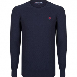 Sweter w kolorze granatowym. Niebieskie swetry przez głowę męskie Giorgio di Mare, z bawełny, z okrągłym kołnierzem. W wyprzedaży za 152.95 zł.