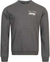 Męska bluza z okrągłym dekoltem Jeep, szara. Szare bluzy męskie Jeep, na lato, l, bez wzorów, z bawełny, bez kaptura. Za 98.07 zł.