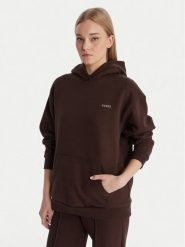 Guess Bluza V6RQ14 K9V31 Brązowy Regular Fit. Brązowe bluzy damskie Guess, xs, z aplikacjami, z bawełny, bez kaptura. Za 349.99 zł.