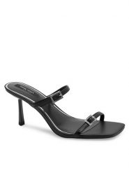 Nine West Klapki ZL23005-1CC Czarny. Czarne klapki damskie Nine West, bez wzorów, ze skóry, bez obcasa. Za 143.99 zł.
