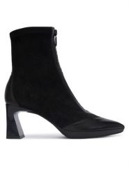 Hispanitas Botki HI254186 Czarny. Czarne botki damskie Hispanitas, z materiału, bez obcasa, na słupku, bez zapięcia. Za 789.99 zł.