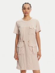 Liu Jo Sport Sukienka codzienna TA5128 T2921 Beżowy Regular Fit. Brązowe sukienki damskie Liu Jo Sport, na co dzień, s, bez wzorów, z wiskozy, sportowe, bez kołnierzyka, bez ramiączek, proste. Za 619.99 zł.