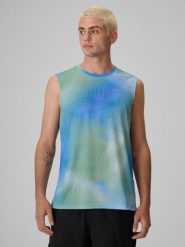 4F Koszulka tenisowa regular szybkoschnąca męska - zielona XXL. Zielone t-shirty męskie 4f, l, bez wzorów, z materiału, klasyczne, bez kołnierzyka. Za 99.99 zł.