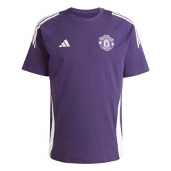 Koszulka Manchester United Tiro 25. Białe koszulki sportowe męskie Adidas, m, bez wzorów, z bawełny, bez kołnierzyka, bez ramiączek, do piłki nożnej. Za 176.50 zł.