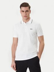 BOSS Polo Birdie Paule 50559365 Biały Slim Fit. Białe koszulki polo męskie Boss, m, bez wzorów, z bawełny, bez ramiączek. Za 499.99 zł.