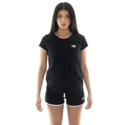 Koszulka z bawełna na trening na czas wolny. Czarne koszulki sportowe damskie LEONE 1947 APPAREL, bez wzorów, z bawełny, sportowe, bez kołnierzyka. W wyprzedaży za 75.78 zł.
