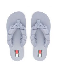 Tommy Jeans Japonki Braided Thong Beach Sandal EN0EN02877 Błękitny. Niebieskie klapki damskie Tommy Jeans, bez wzorów, z jeansu, bez obcasa. Za 189.99 zł.