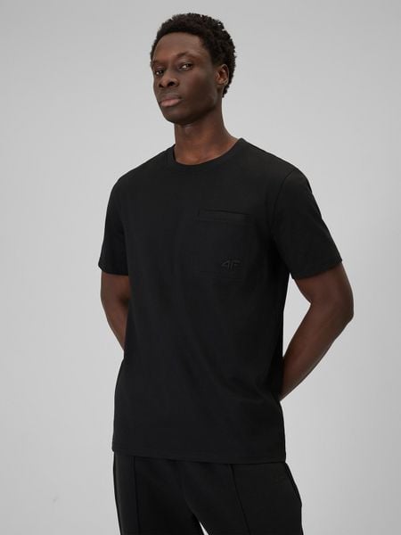 4F T-shirt regular gładki męski - czarny S. Czarne t-shirty męskie 4f, m, bez wzorów, z bawełny, bez kołnierzyka. W wyprzedaży za 69.99 zł.