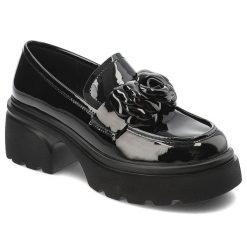 Czarne Półbuty Artiker Eleganckie Mokasyny Damskie. Czarne mokasyny damskie Artiker, bez wzorów, ze skóry, eleganckie, bez obcasa, bez zapięcia. Za 279.00 zł.