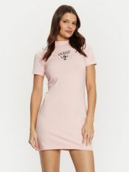 Guess Sukienka codzienna V4YK02 KCDH1 Różowy Regular Fit. Czerwone sukienki damskie Guess, na co dzień, xl, z aplikacjami, z bawełny, bez kołnierzyka, bez ramiączek, proste. Za 219.99 zł.