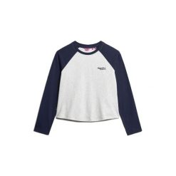 Damska koszulka z długim rękawem Superdry Essential. Niebieskie t-shirty damskie Superdry., bez wzorów, klasyczne, bez kołnierzyka. Za 156.75 zł.