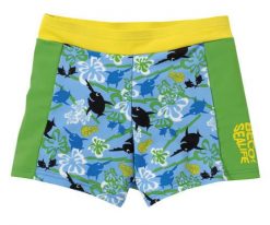 Beco-sealife bokserki kąpielowe dla chłopca niebiesko-zielone z ochroną UV. Niebieskie kąpielówki dla chłopców 47 Brand, bez wzorów, z elastanu. Za 192.99 zł.